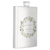 Flasque Mariage personnalisé Snowberry & Eucalyptus Wreath (Droite)