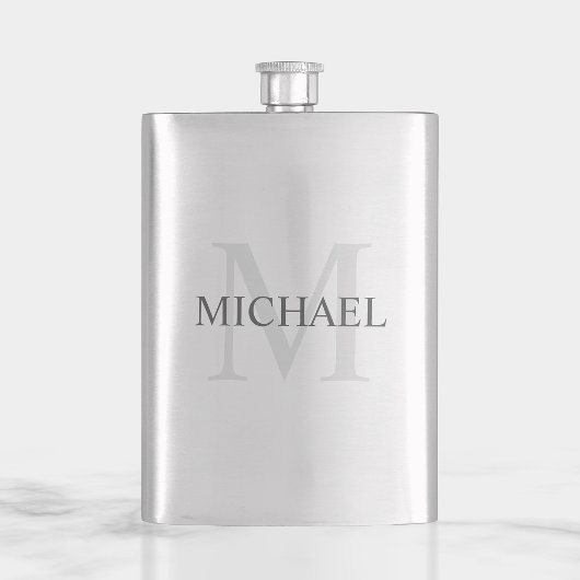 Flasque Masculine Personnalisée Monogramme et nom