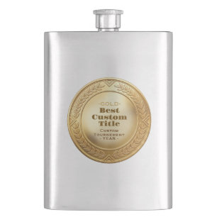 Flasque Médaille d'or réaliste 3D personnalisable et modif