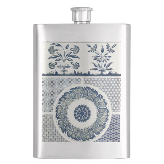 Flasque Médaillon Chinois : Chinoiserie Bleu Indigo (devant)
