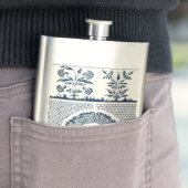 Flasque Médaillon Chinois : Chinoiserie Bleu Indigo (En situation)