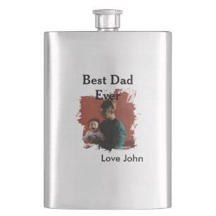 Flasque Meilleur papa jamais cadeau de père photo nom simp