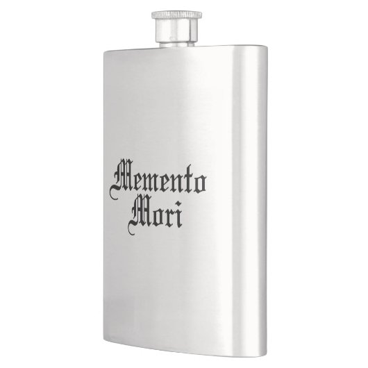 Flasque Memento Mori - Phrase latine (Gauche)