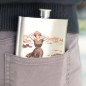 Flasque Mermaid Beach Gibson Girl Victorian Antique (En situation)