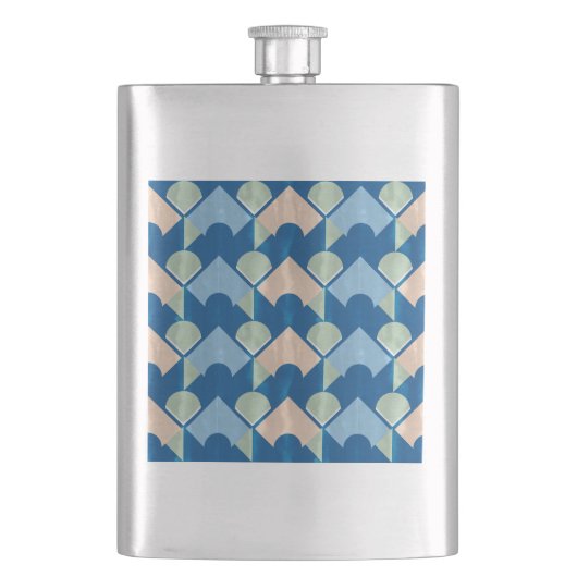 Flasque Metallic blue geometric diamond shapes  (devant)