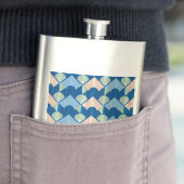 Flasque Metallic blue geometric diamond shapes  (En situation)