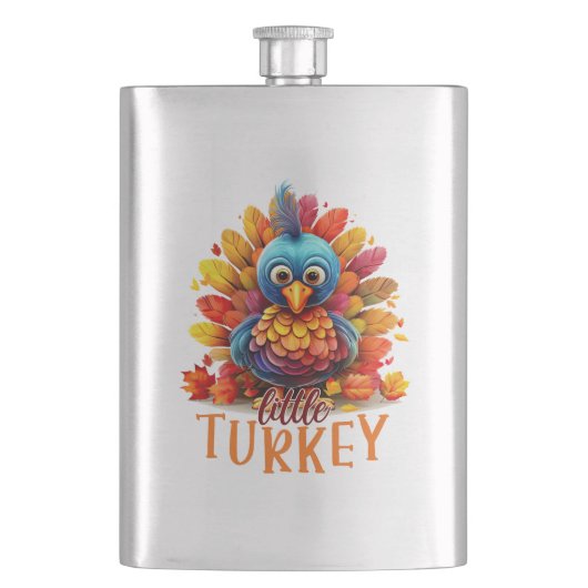 Flasque Mignonne Turquie Thanksgiving (devant)