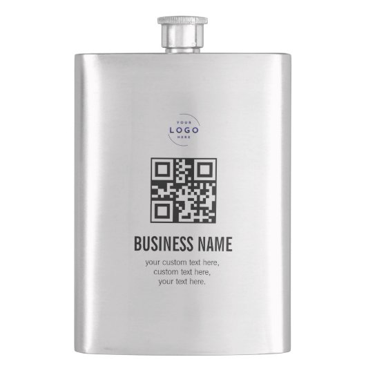 Flasque Modèle de nom de logo d'entreprise de code QR pers (devant)