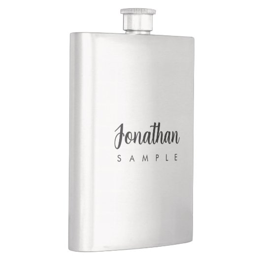 Flasque Modèle moderne Nom manuscrit Best Silver (Droite)