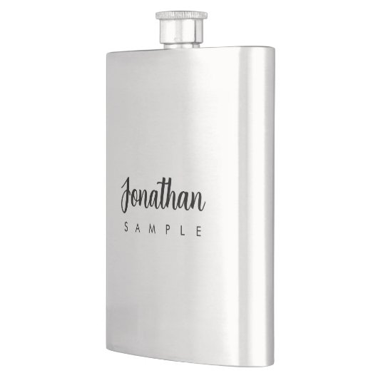 Flasque Modèle moderne Nom manuscrit Best Silver (Gauche)