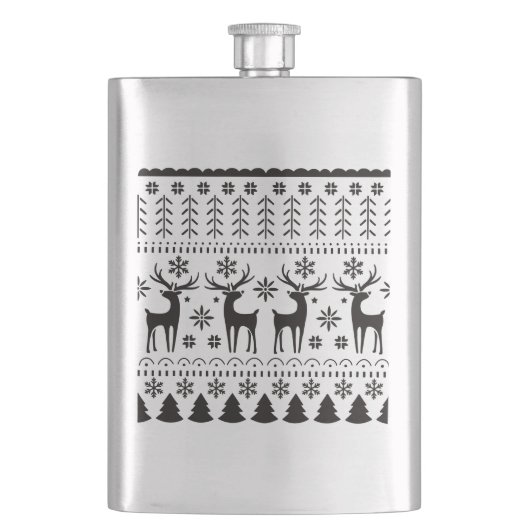 Flasque Modern Folk Art Christmas Reindeer (devant)