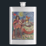 Flasque Mona Lisa Romantic Funny Art coloré<br><div class="desc">Cette merveilleuse invitation prend des éléments de la Mona Lisa et de Van Gogh's Starry nuit pour faire un thème mariage exceptionnellement unique et fantasque stationnaire pour une invitation, merci, numéro de table, et plus encore! Mona Lisa - Cette image présente la Mona Lisa avec son homme, dansant dans la...</div>
