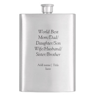 Flasque Monde meilleur maman mari femme papa fille fils