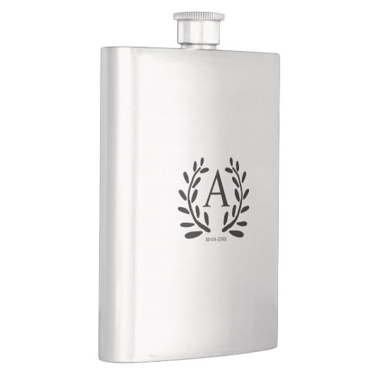 FLASQUE MONOGRAM GROOMSMAN AJOUTER ANNÉE DATE NOM DONS (Droite)