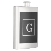 Flasque Monograme de Black White Framed Initial (Droite)