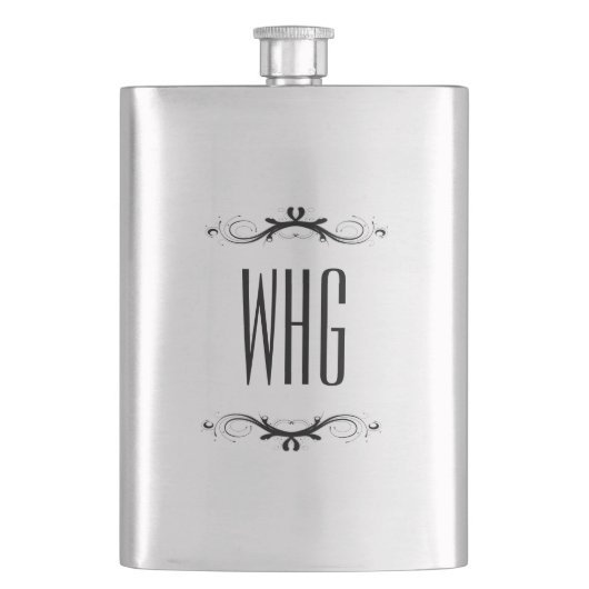 Flasque Monogramme avec accents noirs (devant)