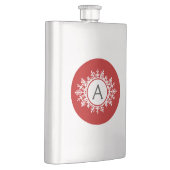 Flasque Monogramme blanc fleuri de flocon de neige sur le (Droite)