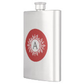 Flasque Monogramme blanc fleuri de flocon de neige sur le (Gauche)