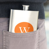 Flasque Monogramme Cercle Orange Clair (En situation)