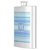 Flasque Monogramme ciel bandes bleues (Gauche)