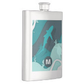 Flasque Monogramme d'art Abstrait cool requin (Droite)