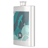 Flasque Monogramme d'art Abstrait cool requin (Gauche)