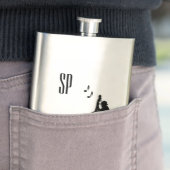 Flasque Monogramme de bassiste (En situation)