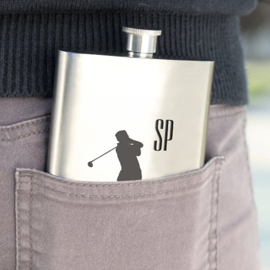 Flasque Monogramme de conception de golf (En situation)