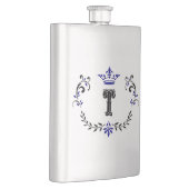 Flasque Monogramme de couronne 'T' (Droite)