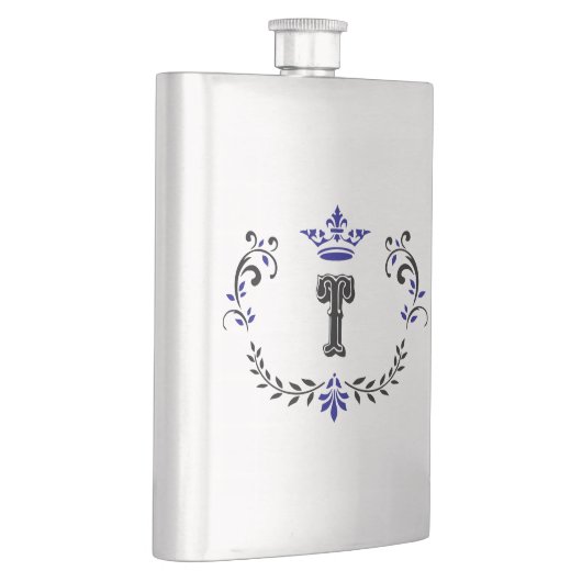 Flasque Monogramme de couronne 'T' (Droite)