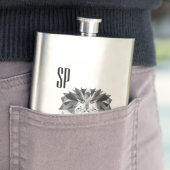 Flasque Monogramme de lion gris (En situation)