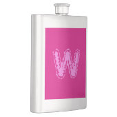 Flasque Monogramme déplaisant rose sur rose (Droite)