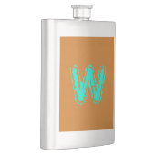 Flasque Monogramme déplaisant vert toxique sur orange (Droite)