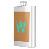 Flasque Monogramme déplaisant vert toxique sur orange (Gauche)