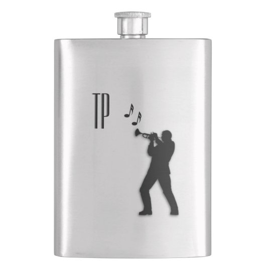 Flasque Monogramme du lecteur de trompette (devant)