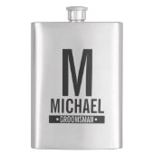 Flasque Monogramme et nom du Groomsman personnalisé (devant)