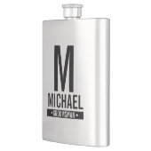 Flasque Monogramme et nom du Groomsman personnalisé (Gauche)