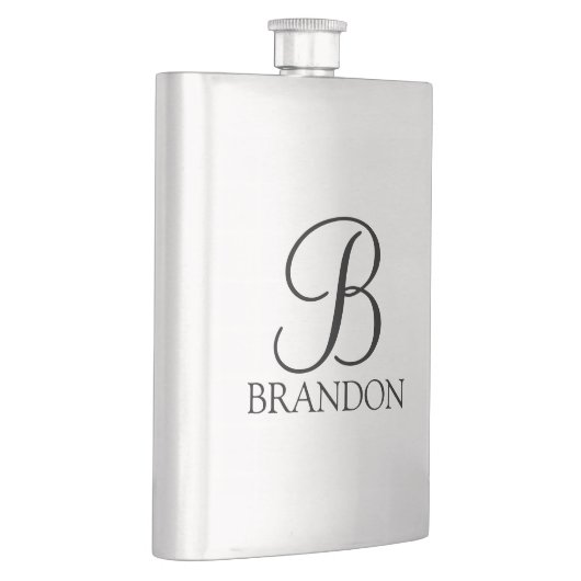 Flasque Monogramme et nom personnalisés en écriture mascul (Droite)