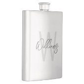 Flasque Monogramme et nom personnalisés en écriture modern (Droite)