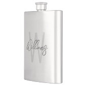 Flasque Monogramme et nom personnalisés en écriture modern (Gauche)