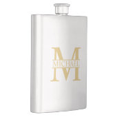 Flasque Monogramme et nom personnalisés Gold (Droite)