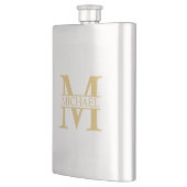 Flasque Monogramme et nom personnalisés Gold (Gauche)
