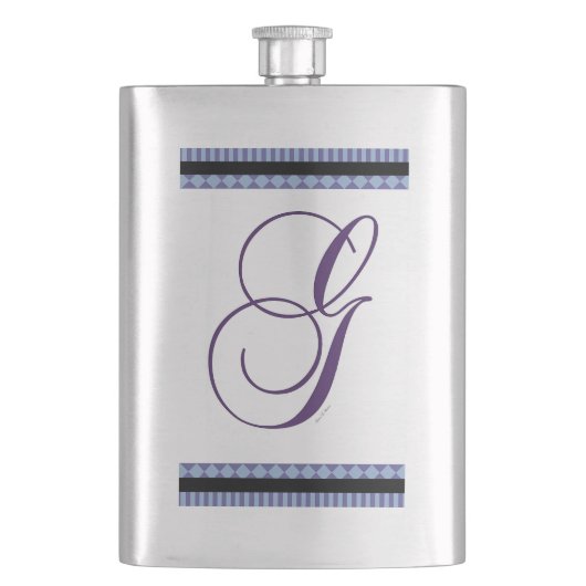 FLASQUE MONOGRAMME G INITIAL DE L'ALPHABET (devant)