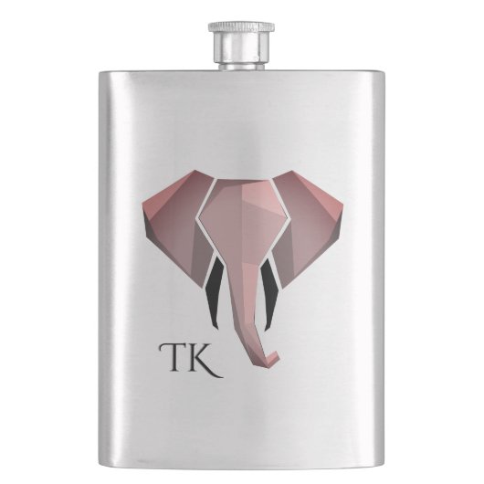 Flasque Monogramme Géométrie Tête d'éléphant (devant)