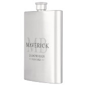 Flasque Monogramme moderne Initiales Groomsmen Mariage Cad (Gauche)