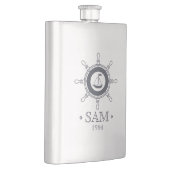 Flasque Monogramme. Nautique.Expédié. Bon Voyage. (Droite)