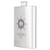 Flasque Monogramme. Nautique.Expédié. Bon Voyage. (Gauche)