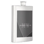 Flasque Monogramme noir gris artistique moderne (Droite)