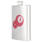 Flasque Monogramme personnalisé Red Dotty (Gauche)