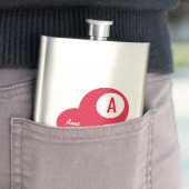 Flasque Monogramme personnalisé Red Dotty (En situation)